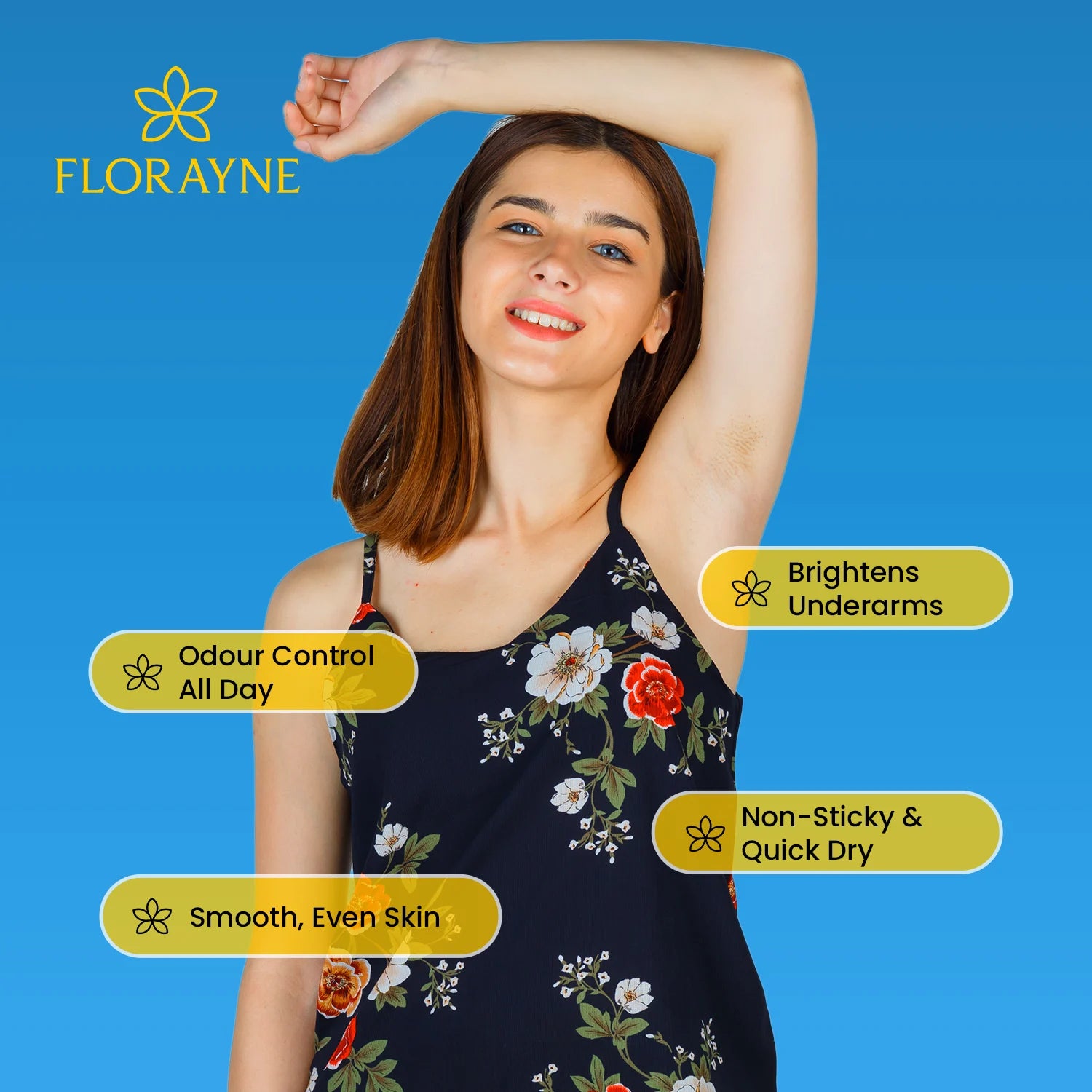 Florayne Underarm Roll-On – Odour Control & Brightening Care